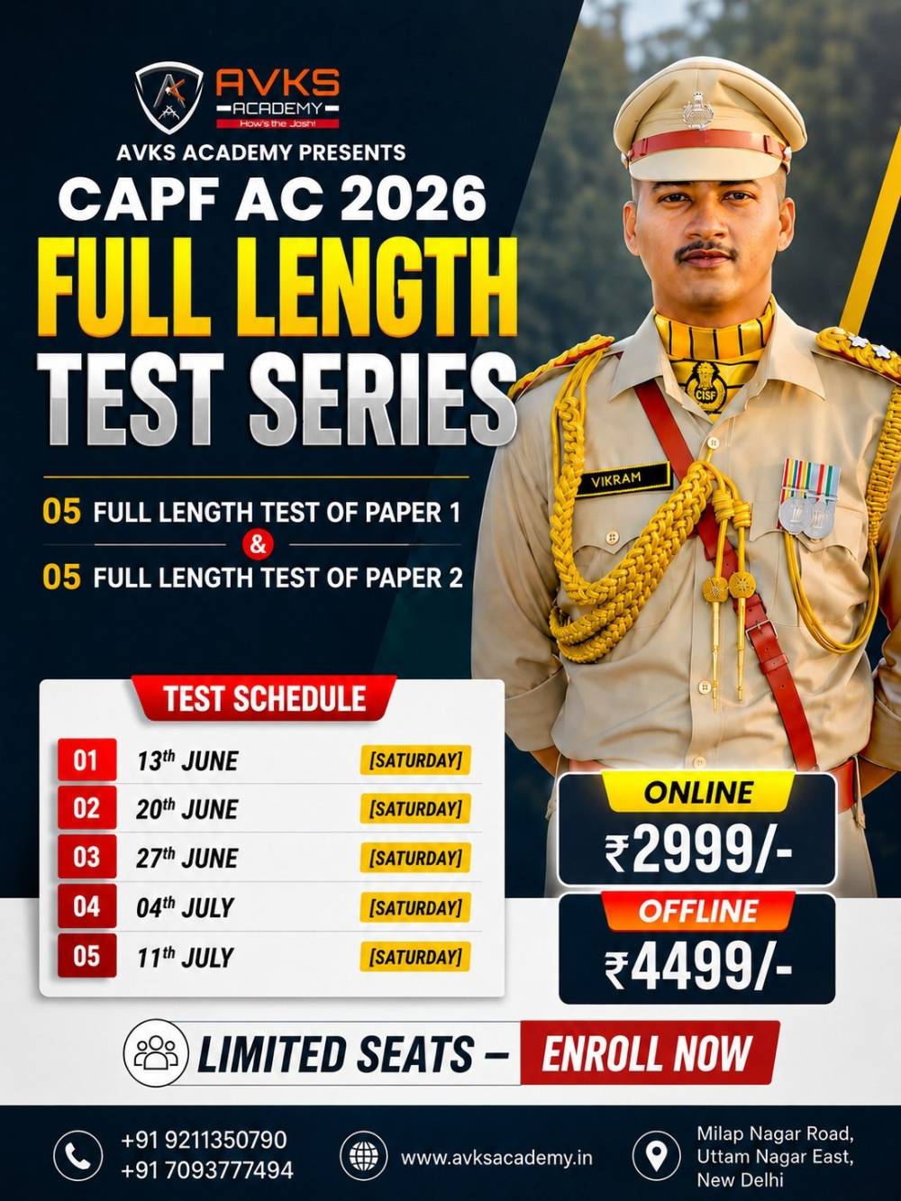 AVKS Academy: The Best Full-Length Test Series for CAPF AC 2026 Preparation