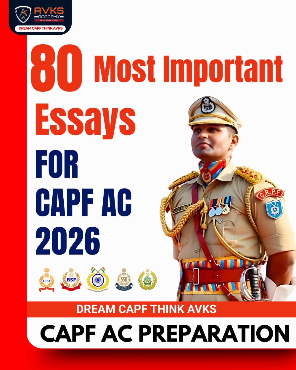 80 Most Important Essay Topics for CAPF AC 2026