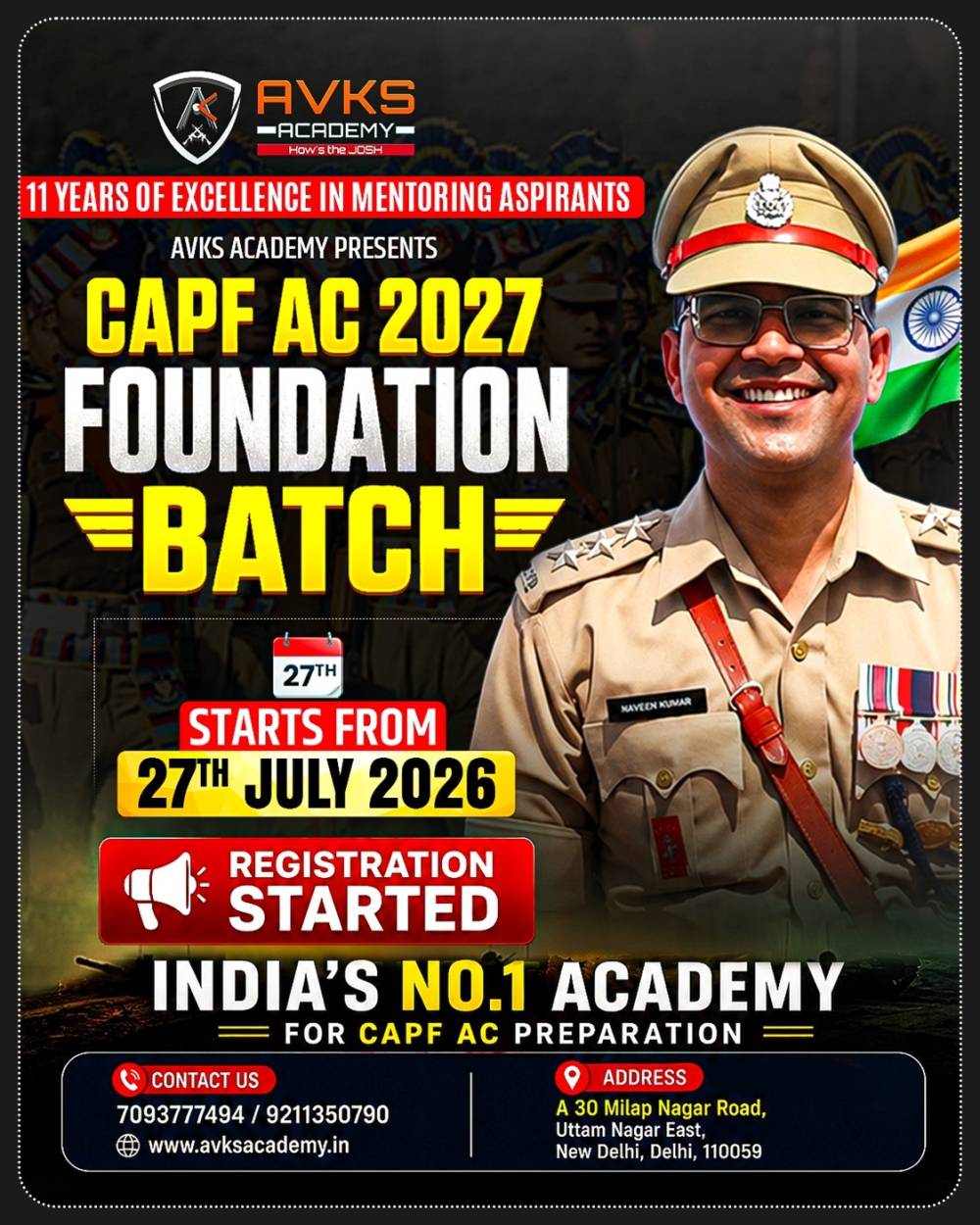 AVKS Academy – The Best Academy in India for CAPF AC 2027 Preparation