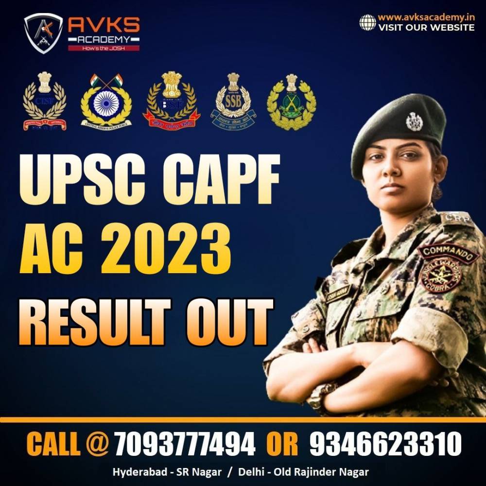 CAPF AC 2023 RESULT OUT , DOWNLOAD CAPF AC 2023 RESULT PDF